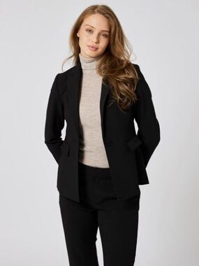 Marlowe Baby Camelhair Blazer Black Tailored Jacket Made in Italy